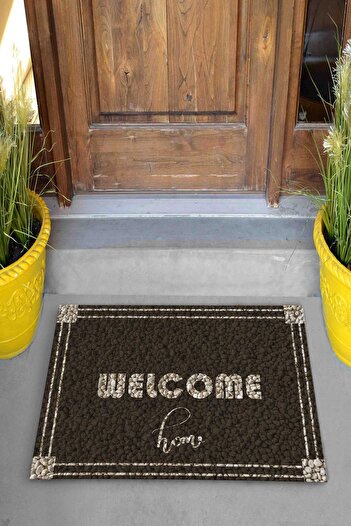 Evsebu Pienso Home Dekoratif Kapı Önü Paspası Welcome Home Çakıltaşı