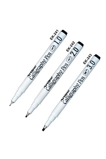 artline Black Calligraphy Pen 1 2 3 mm Straight Cut Nib Arabic Ergoline Calligraphy 3 Pieces