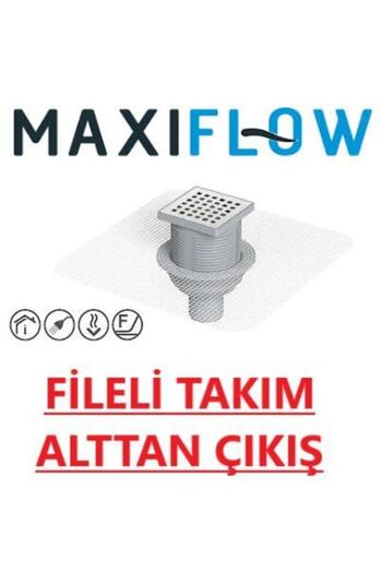 Maxiflow Izoleli Fileli Paslanmaz Yer Sifonu Yükseklik Ayarlı Süzgeç 15*15 Q70 Alttan