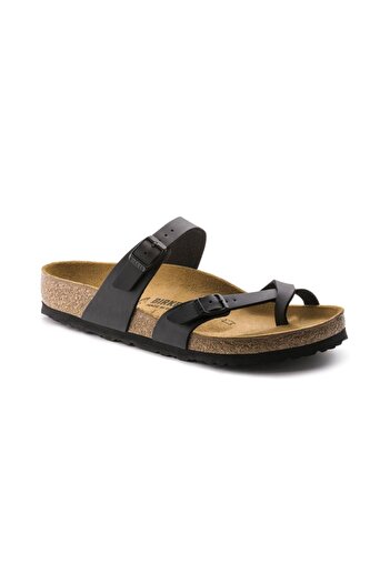 Birkenstock Women's Black Mayari Genuine Leather Flip Flops