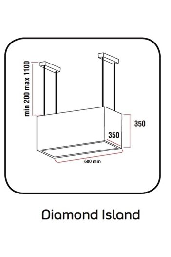 Alveus Siyah Diamond Ada Davlumbaz 60 cm