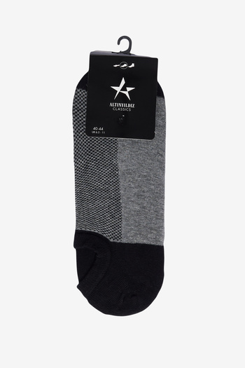 ALTINYILDIZ CLASSICS Men's Black-Grey Single Bamboo Sneaker Socks