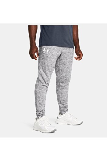 Under Armour 1380843 -011 UA Rival Terry - Γκρι ανδρικό παντελόνι Jogger Slim Fit