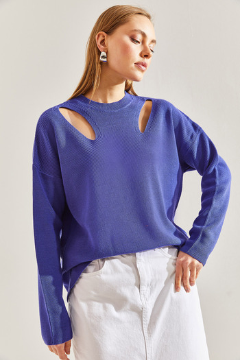Bianco Lucci Women's Shoulder Detailed Knitwear Sweater