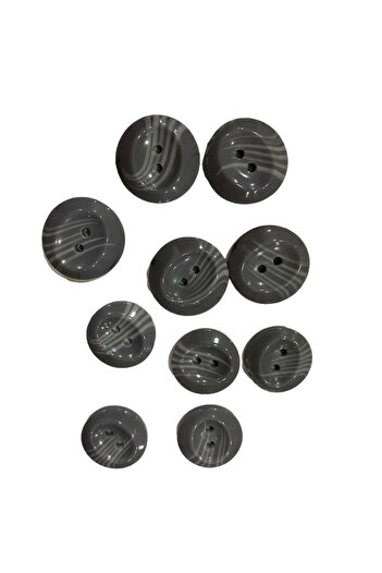 Aslı İplik Button 10 PCS dark gray color 5 size small - 5 size large