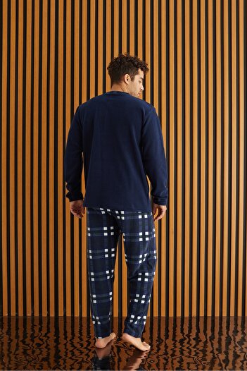 Pijamoni Тканинний картатий полярний чоловічий піжамний комплект