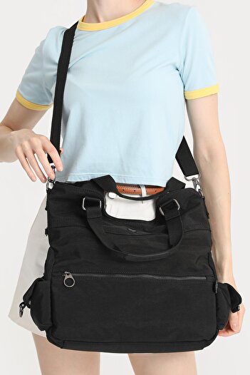 SMART BAGS SMARTBAGS NANO METALLIC FABRIC WOMEN'S SHOULDER BAG 2022-3221 M METALLIC BLACK