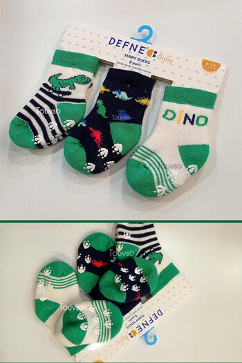 Defne Baby 3-Piece Non-Slip Sole Winter Baby-Child Towel Socks