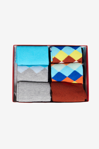 AC&Co / Altınyıldız Classics Men's Special Gift Boxed Multicolored Patterned 6-Piece Socks