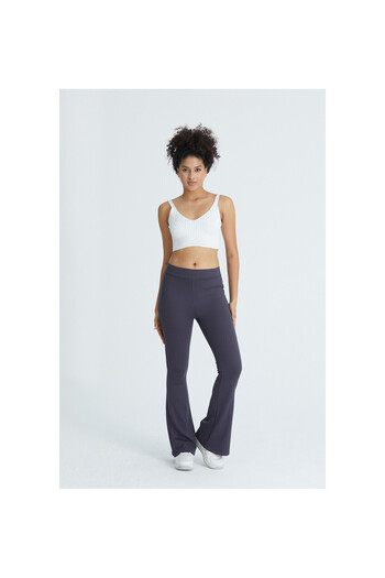 Twenty3 Women's Lycra Spanish Leg High Waisted Ribbed Leggings