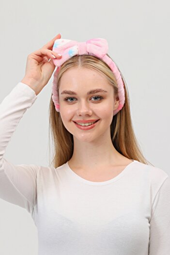 michaeller Γυναικείο φιόγκο μακιγιάζ Fleece Head Washing Face Μαλακή θήκη μαλλιών Ελαστική Μικτή 1 τμχ
