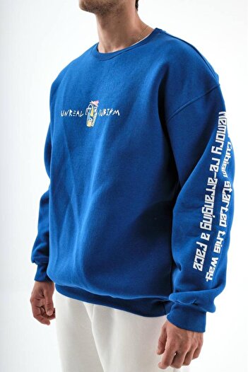 BREEZY Sweatshırt Oversize & Kapşonlu İdeas Sırt Baskılı Unisex