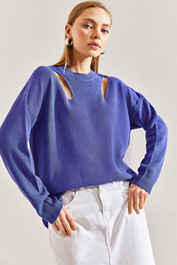 Bianco Lucci Women's Shoulder Detailed Knitwear Sweater