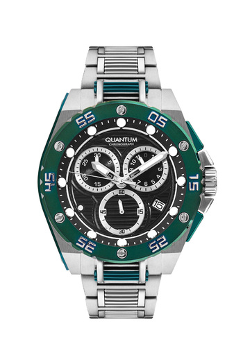 Quantum Men's Silver Wristwatch - Stainless Steel and Waterproof Machine