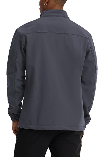 GHASSY CO. Erkek İçi Polarlı Dik Yaka Su ve Rüzgar Geçirmez Softshell Mont