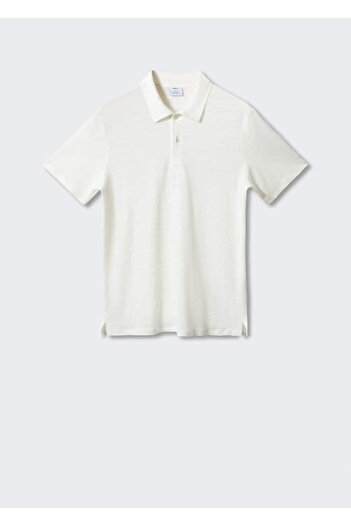 MANGO Man Slim fit 100% λινό μπλουζάκι πόλο