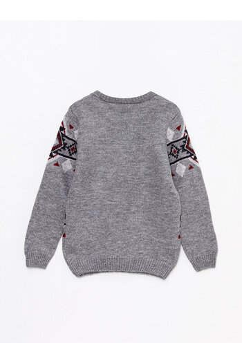 LC Waikiki Langärmliger Strickpullover für Jungen mit Rundhalsausschnitt