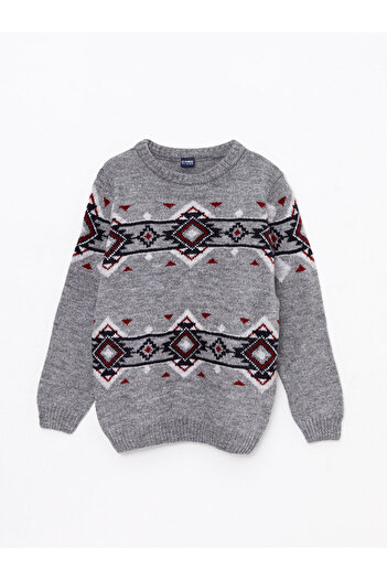 LC Waikiki Langärmliger Strickpullover für Jungen mit Rundhalsausschnitt