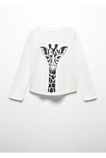 MANGO Kids Gemustertes T-Shirt aus Baumwollmischung