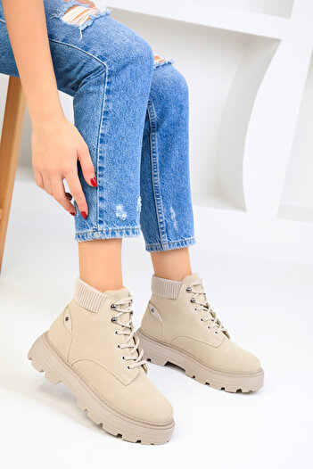 SOHO Beige Suede Women's Boots & Booties 18622