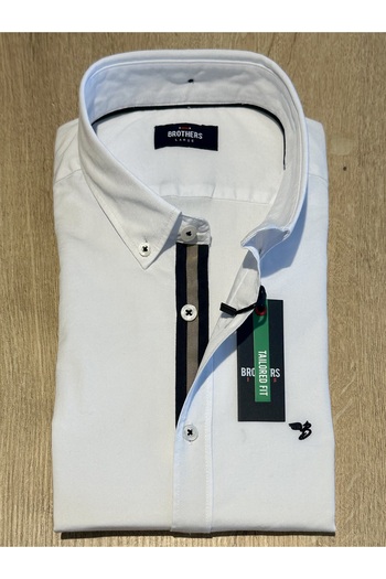 Brothers Long Sleeve Tailored Fit 100% Cotton Paw Garnished Men's Casual Shirt