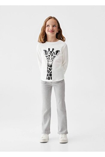 MANGO Kids Gemustertes T-Shirt aus Baumwollmischung