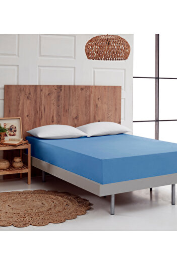 ATACA TEKSTİL Double Elastic Sheet Quality Fabric 100% Cotton, Sheet Cover Set, Breathable Fabric 160x200