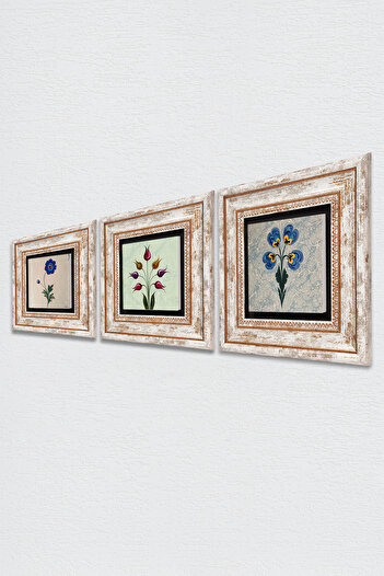 Pinecone Marbling Art, Tulip Stone Wall Painting Πλαίσιο Διακόσμηση τοίχου 3 τεμαχίων Σετ ζωγραφικής Wall Art Tk3-23