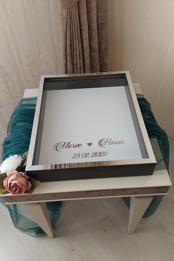Verda Çerçeve 40x50 Cm Black-silver Deep LED Free Rose Memory Frame!Rose Box