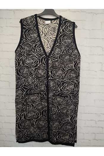 anne moda ankara winter, 1st quality steel, acrylic knitted, 2 pockets, 3 buttons, V-neck extra long knitwear vest