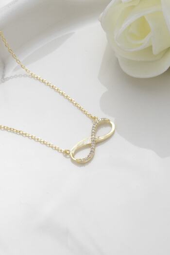 ESSARE 925 Ayar Gümüş Kadlın Gold Sonsuzluk Kolye