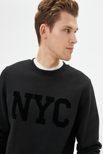 Koton Schwarzes Herren-Sweatshirt