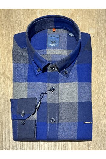 Dorss Довгорукавна сорочка Slim Fit з картатим візерунком з бавовни для чоловіків