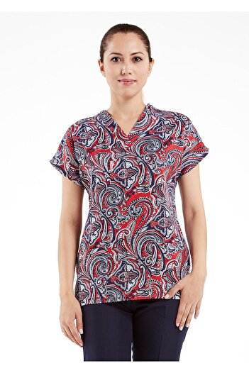Alsancak Üniforma Doctor Scrubs Model - Shawl Pattern and Lycra, Surgical Jersey Top