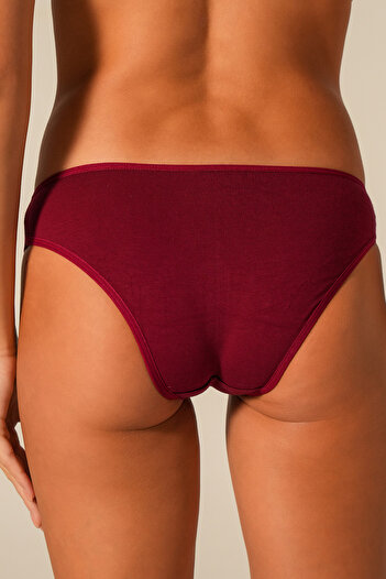 Doğan Bordo Pamuklu Bikini Külot