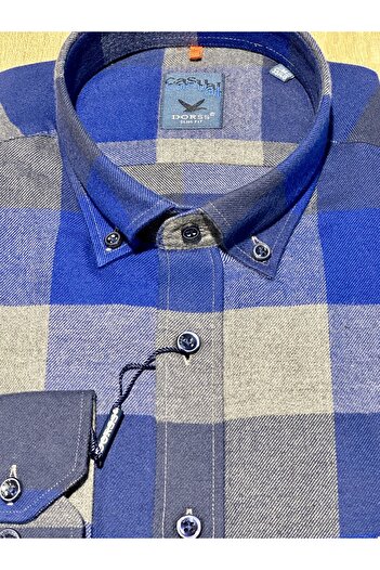 Dorss Довгорукавна сорочка Slim Fit з картатим візерунком з бавовни для чоловіків