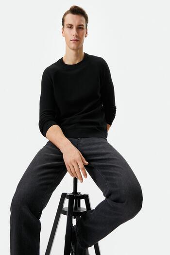 Koton Men's Black Sweater 4WAM70059HT
