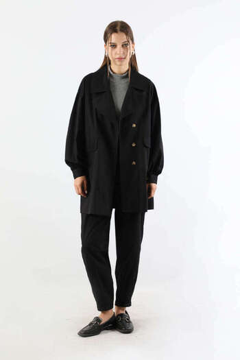 ZÜLAYS Gabardine Jacket Set Black