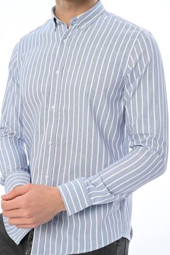 Piola Club Оксфордська смугаста сорочка Slim Fit для чоловіків