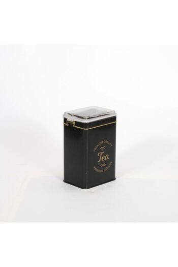 EVLE Ef043-l0 Sn_tea Black Patterned Rectangular Metal Storage Container 8x10 Cm