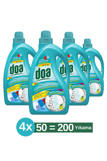 Doa Sıvı Çamaşır Deterjanı Renkliler ve Beyazlar 50 Yıkama 3L X4 Adet