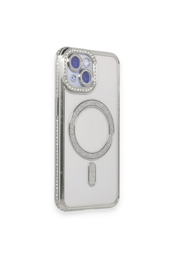 UnDePlus Apple iPhone 14 Case Silvery Magsafe Camera Edge Stone Cover
