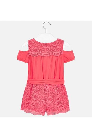 MAYORAL Girl's Lace Coral Jumpsuit