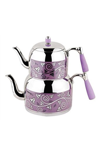 Özkent Mor Desenli Armine Mini Çaydanlık K-386