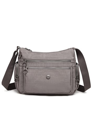 SMART BAGS Geantă de damă din țesătură nano metalizată 1115 gri închis