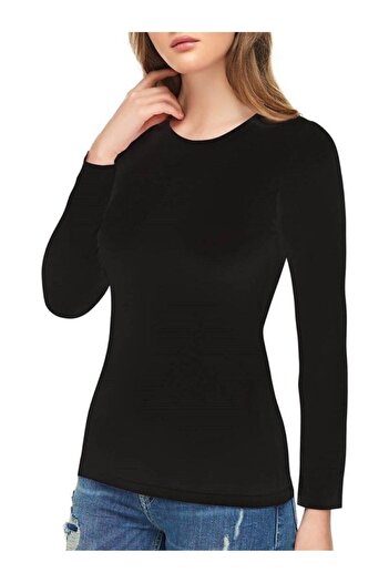 Tutku Elit Women's Black Elastane Cotton Long Sleeve Body 6 Pack New Season