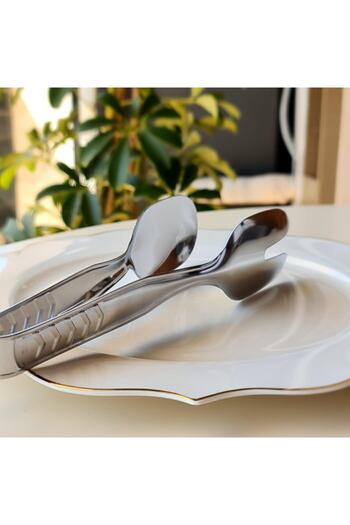 HomeTarz Stainless Steel Salad Tongs 21 cm