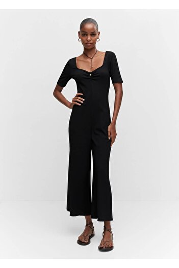 MANGO Woman Gathered long jumpsuit