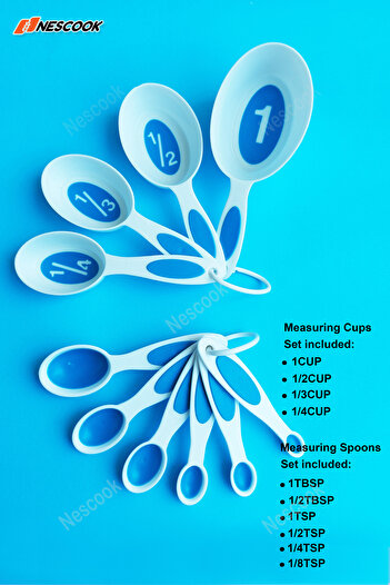 nescook Set of 10 Cake Pastry Spoons Cups Kitchen Tools Measure Spoon Cup Baking Utensil
