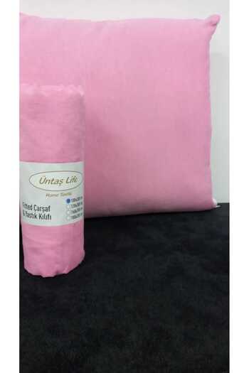 üntaş UNITAS SERENAT PLAIN PINK SINGLE PERSON RUBBERED LEAF AND PILLOW CASE 100X200